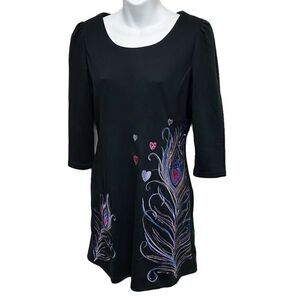 Peacock Feather embroidered and sequined dress